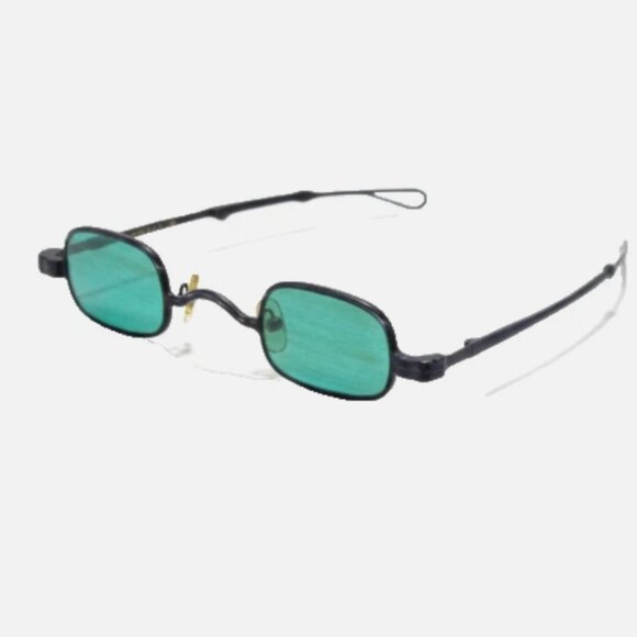 Antique Style Brass Eyeglasses Green Tint Rectangular Adjustable Arms Steampunk main image 8